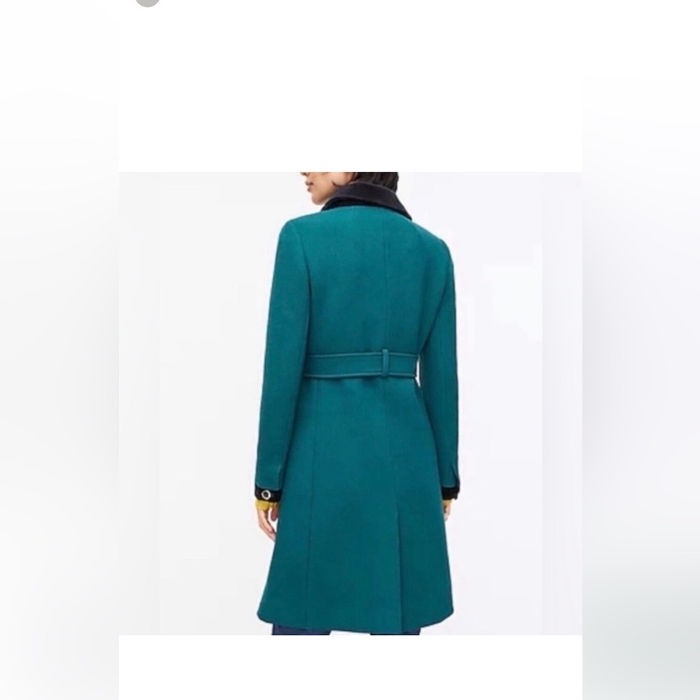 J. Crew Teal and Black Trench Coat - Picture 2 of 12